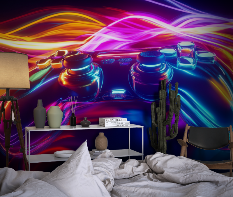 Neon Game Explosion Wallpaper | Murals Wallpaper