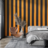 Orange and Black Striped Wallpaper | Murals Wallpaper