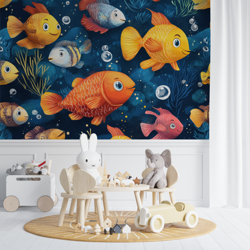 Marine Octopus and Fish Wallpaper | Murals Wallpaper