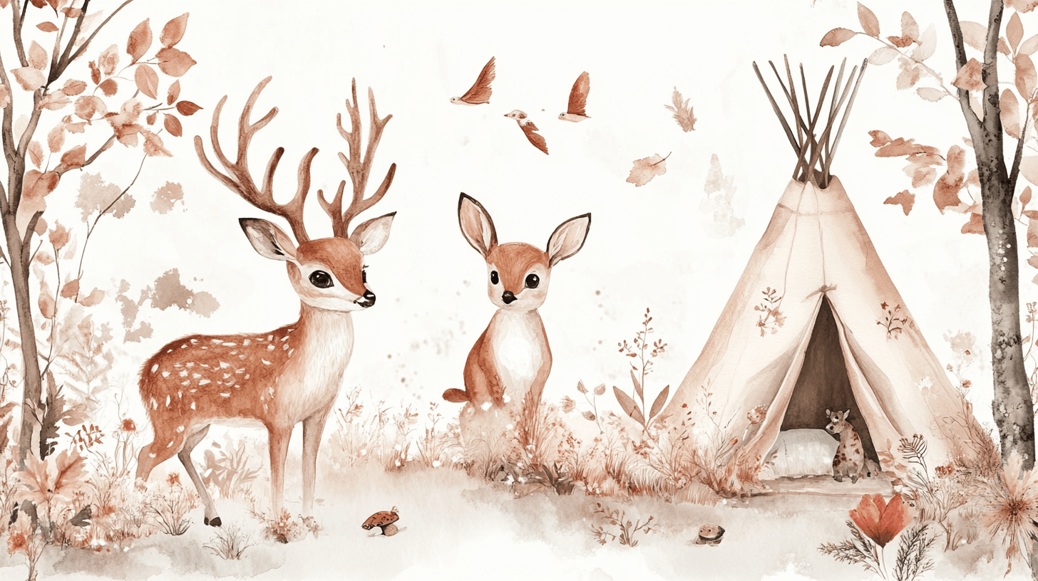 Baby Forest and Teepee Wallpaper | Murals Wallpaper