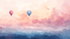 Hot Air Balloon and Sunset Sky Wallpaper | Murals Wallpaper