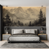 Vintage Sepia Pine and Mountain Wallpaper | Murals Wallpaper