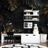 Black and Gold Leaf Mural Wallpaper for Teens | Murals Wallpaper