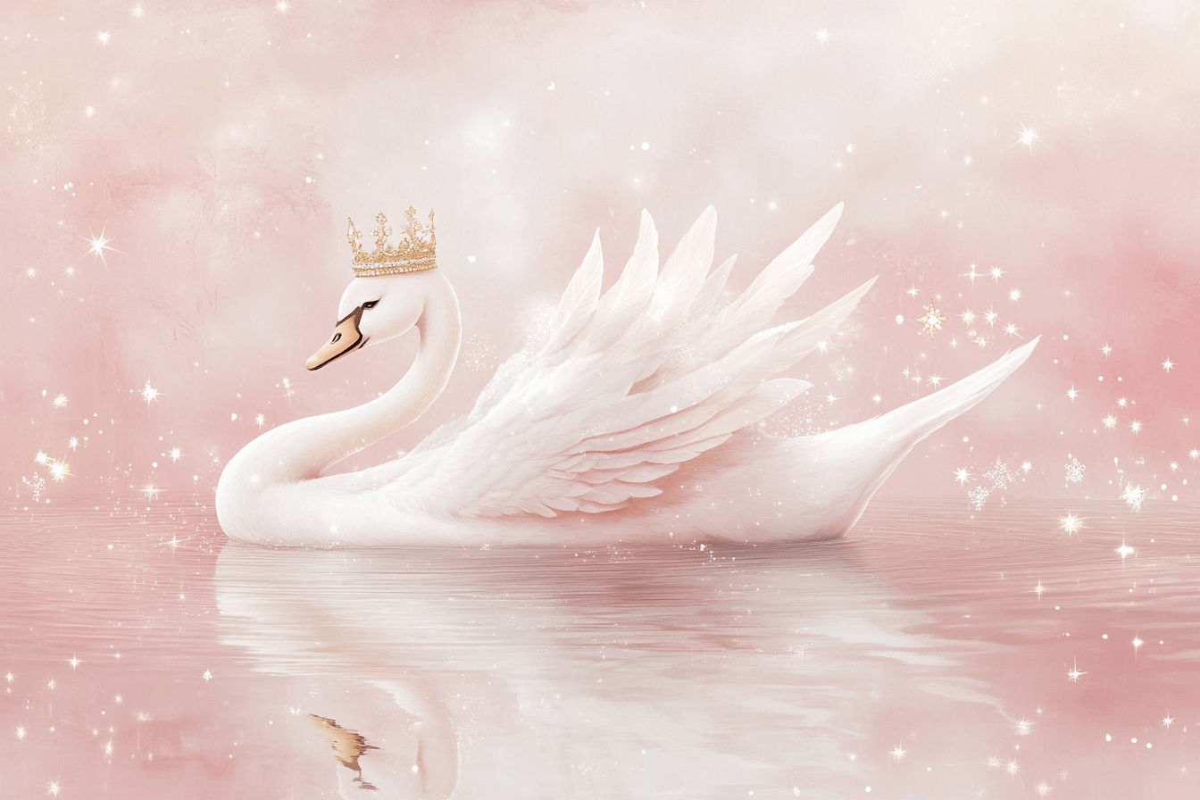 Pink Swan Princess Wallpaper | Murals Wallpaper
