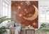 Terracotta Wallpaper with Moon and Star Patterns | Murals Wallpaper