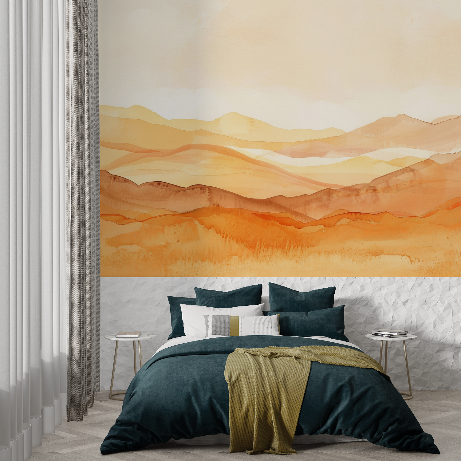 Orange Mountain Wallpaper | Murals Wallpaper