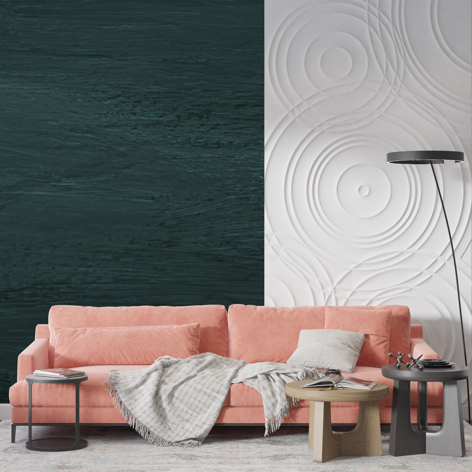 Green Living Room Wallpaper | Murals Wallpaper