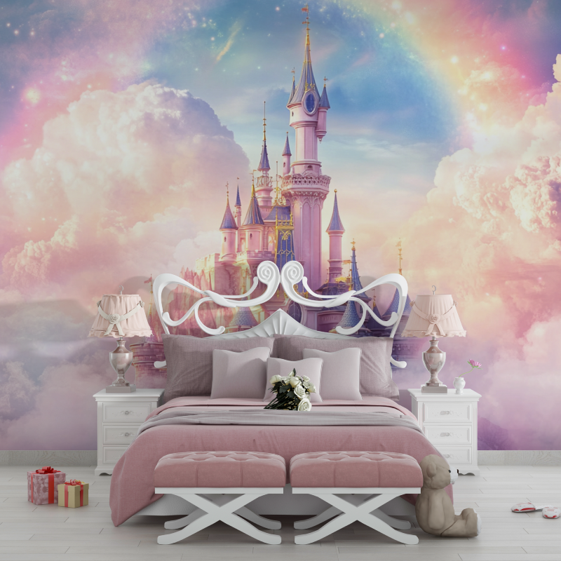 Princess Rainbow Castle Wallpaper | Murals Wallpaper