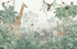 Aquarel Jungle Animals Mural Wallpaper