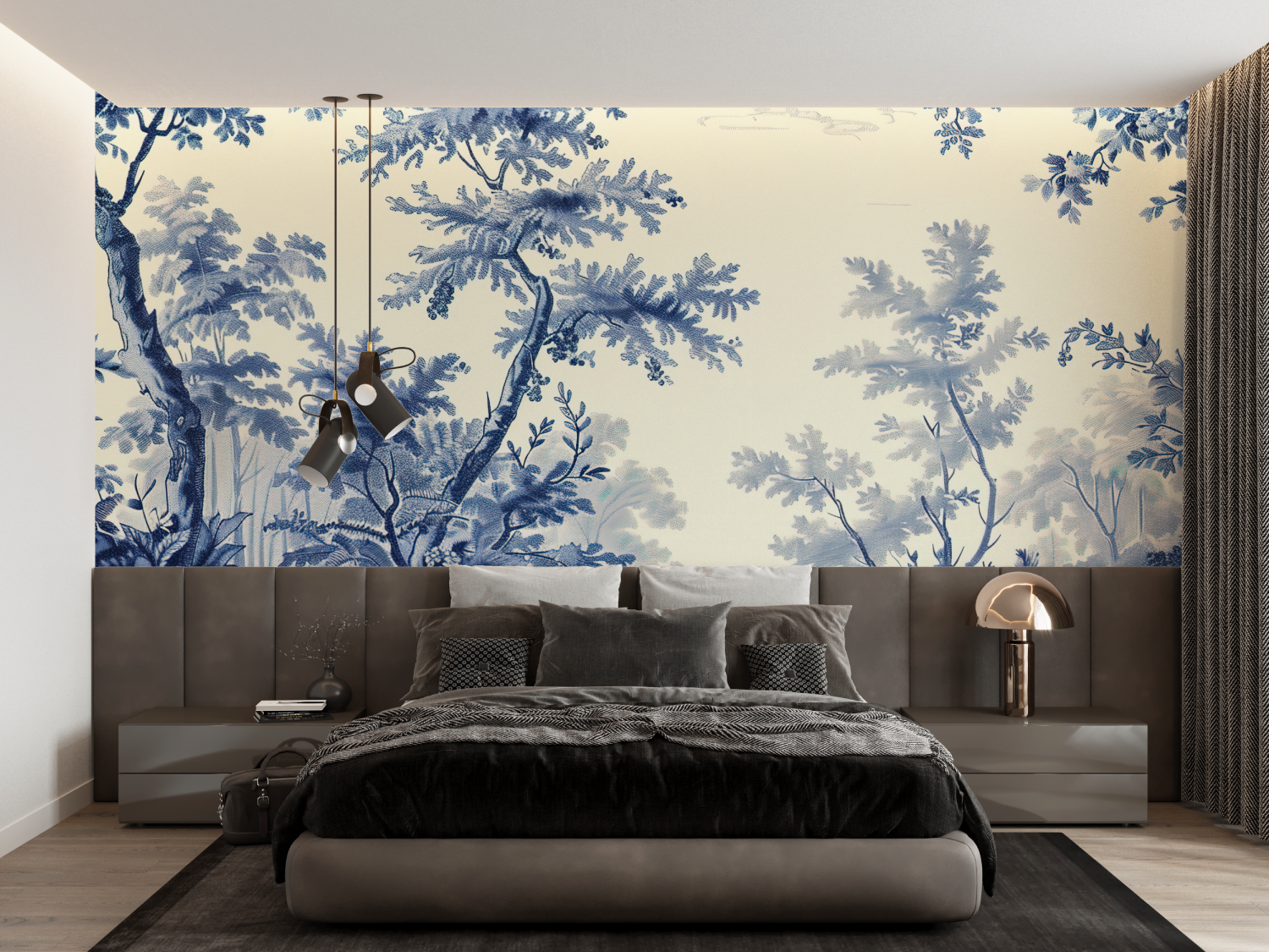 Blue Pond Toile Wallpaper | Murals Wallpaper
