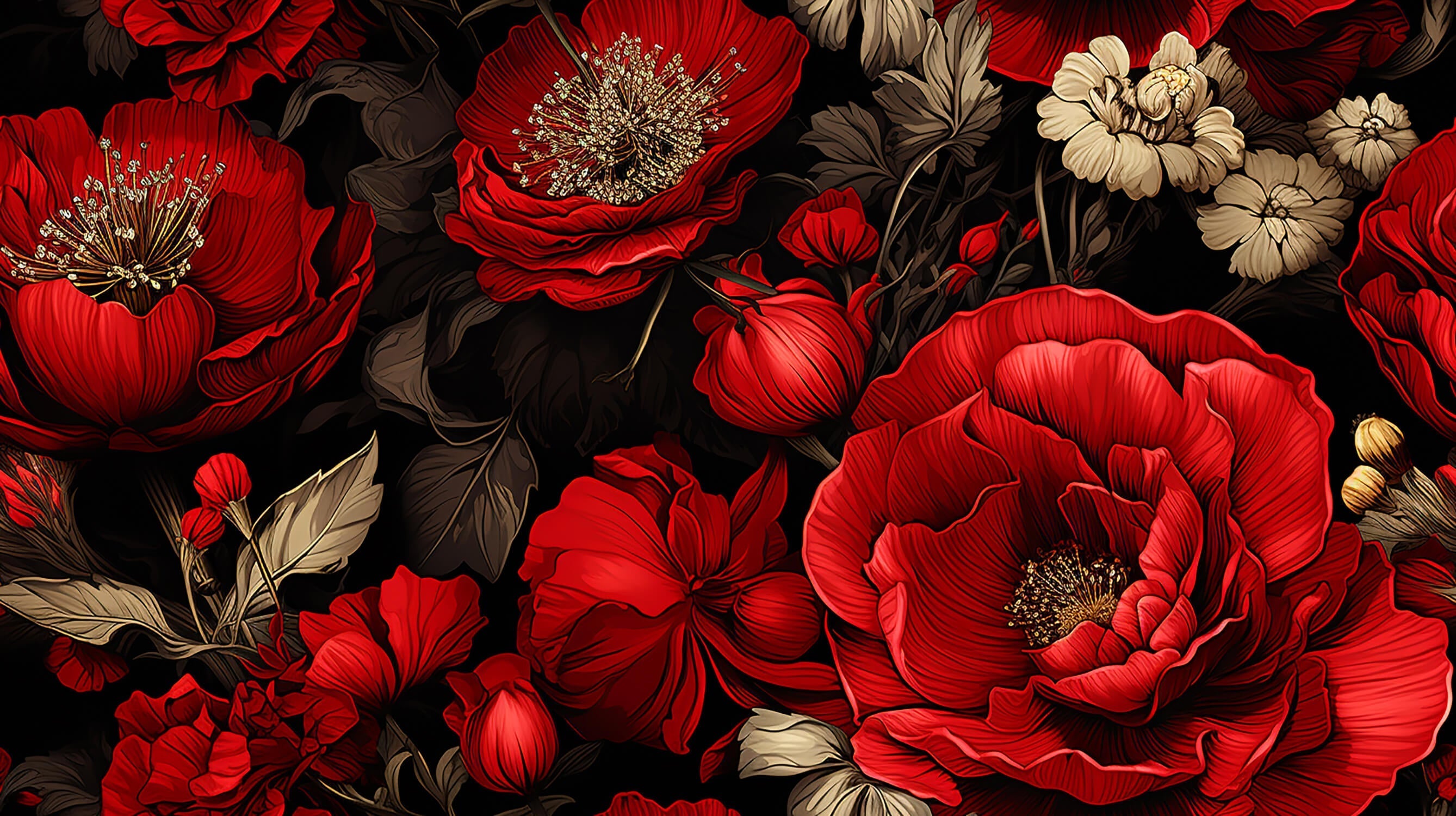 Large Red Pink Wallpaper | Murals Wallpaper