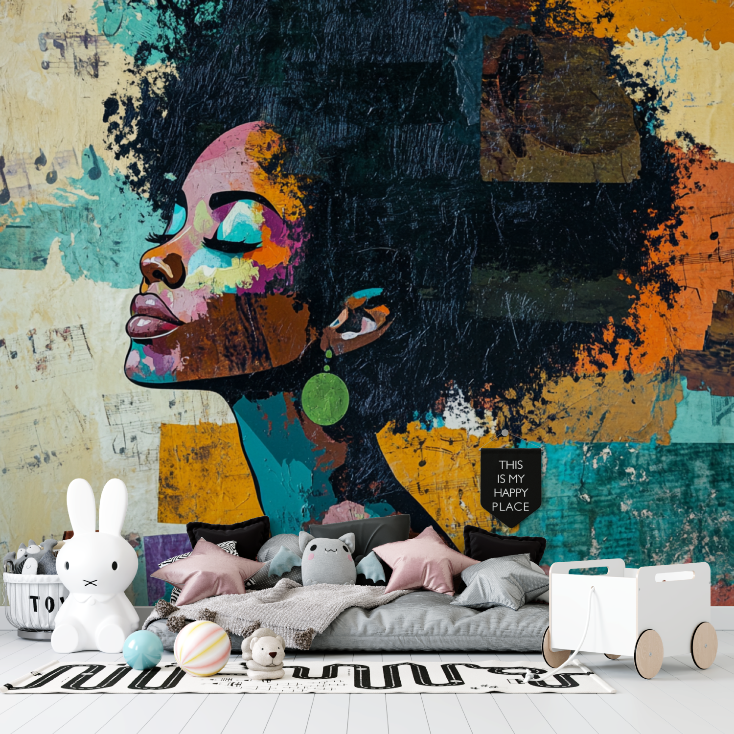 Afro Cut Wallpaper | Murals Wallpaper