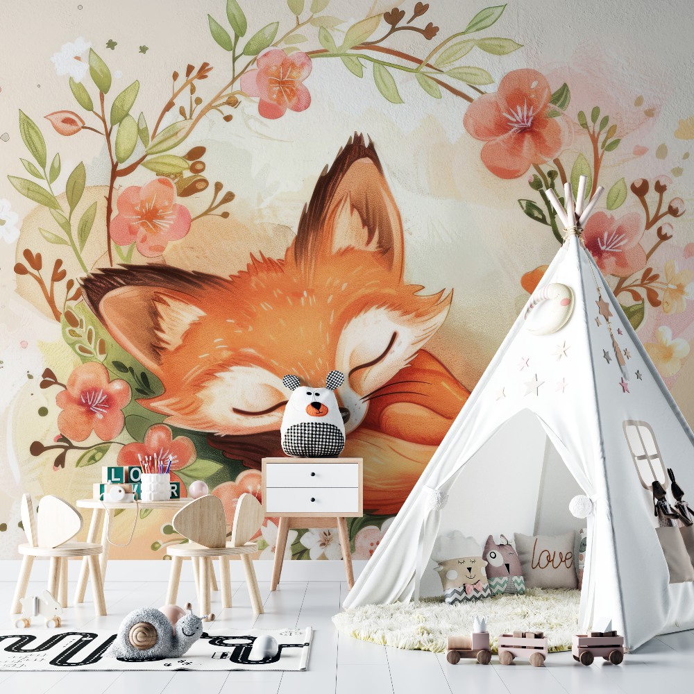 Fox Crown Flower Wallpaper | Murals Wallpaper