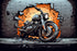 Motorrad- und Backstein-Wandbildtapete | Wandbildtapete