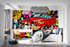Vintage Car Graffiti Wallpaper | Murals Wallpaper