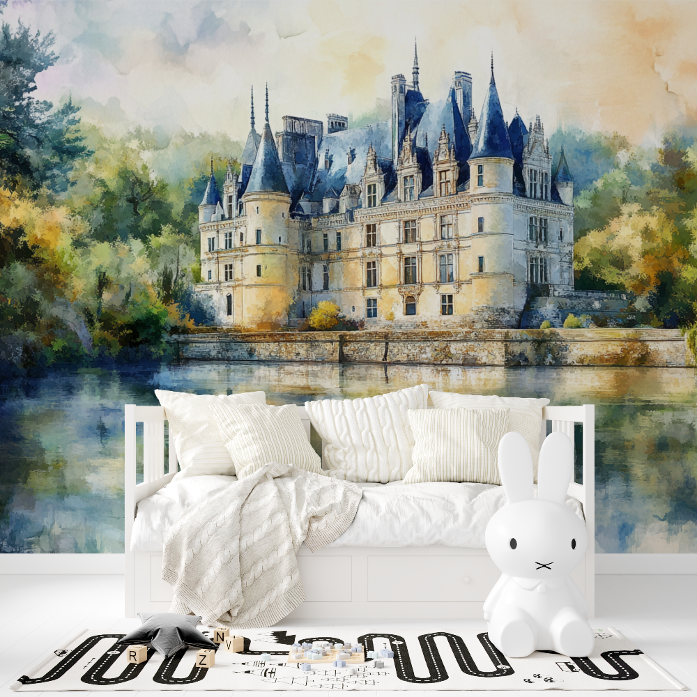 Watercolor Castle Wallpaper | Murals Wallpaper