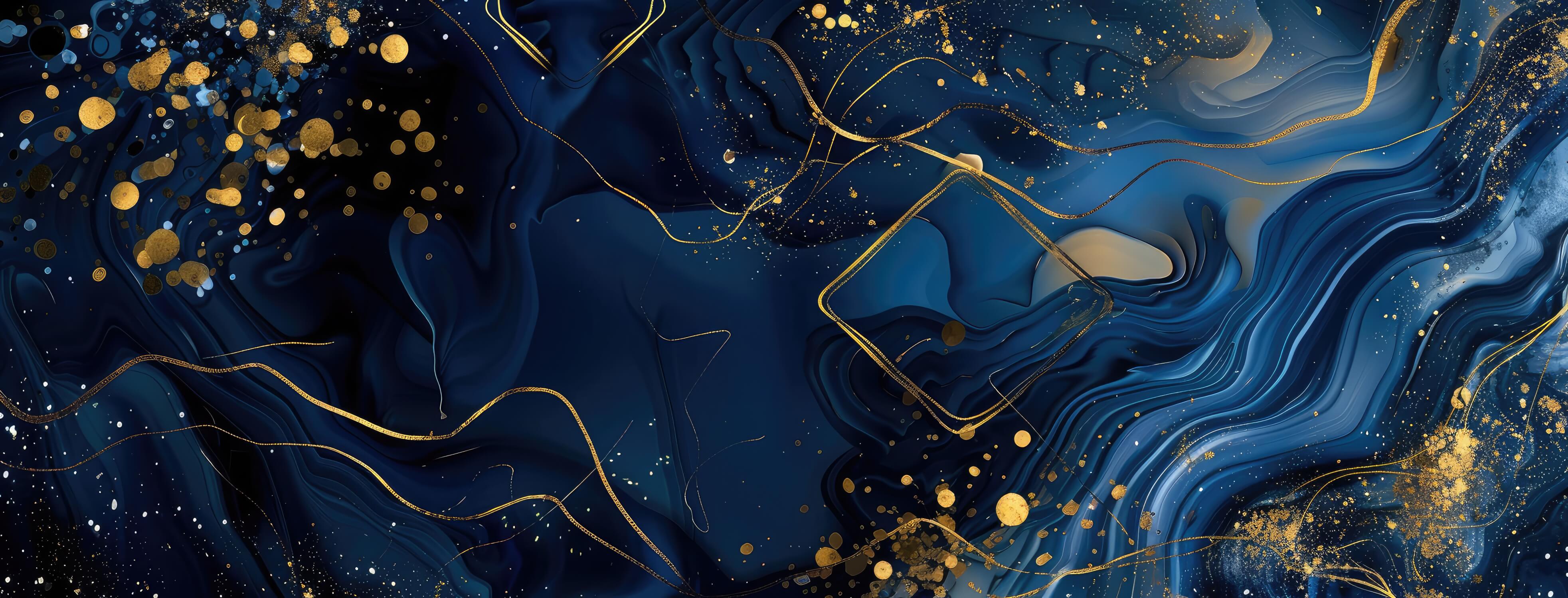 Midnight Blue and Gold Wallpaper | Murals Wallpaper