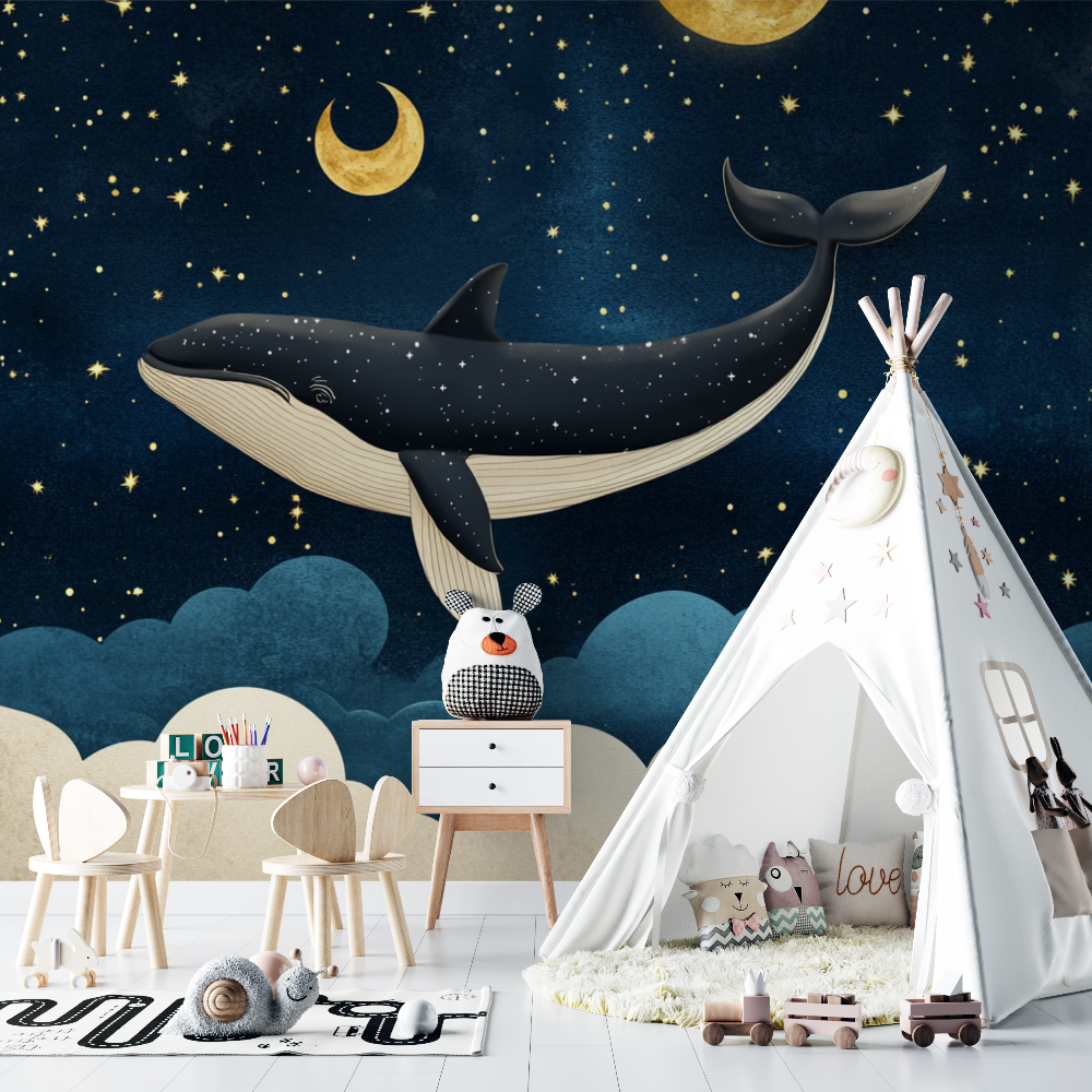 Night Whale Wallpaper | Murals Wallpaper