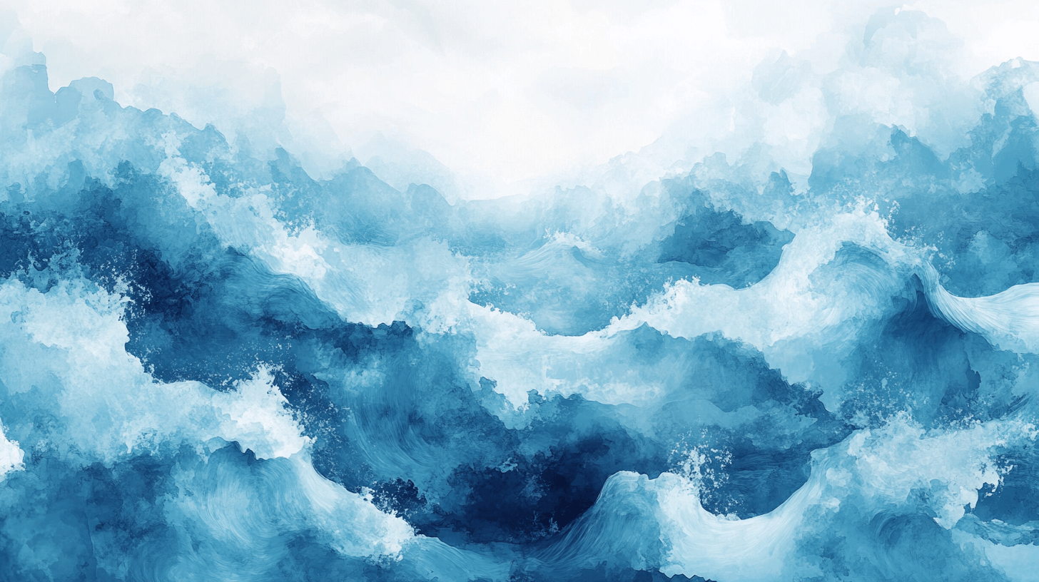 Dynamic Large Wave Watercolor Wallpaper | Murals Wallpaper
