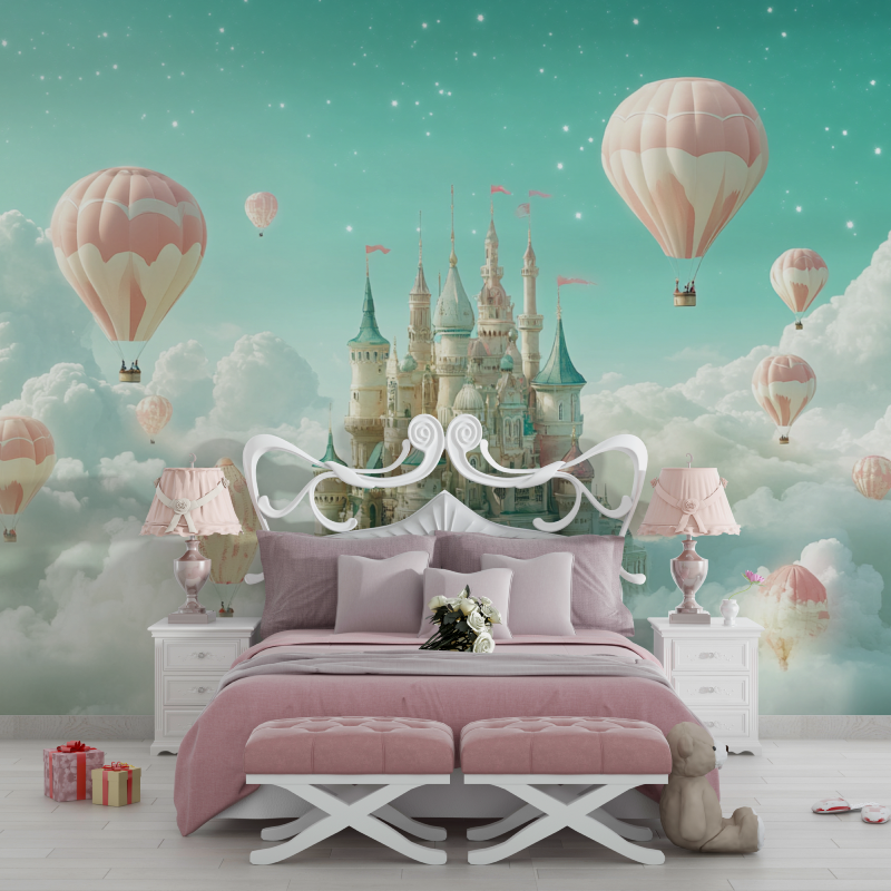 Princess Sky Green Wallpaper and Castle | Murals Wallpaper