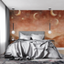 Terracotta Wallpaper with Moons and Stars | Murals Wallpaper