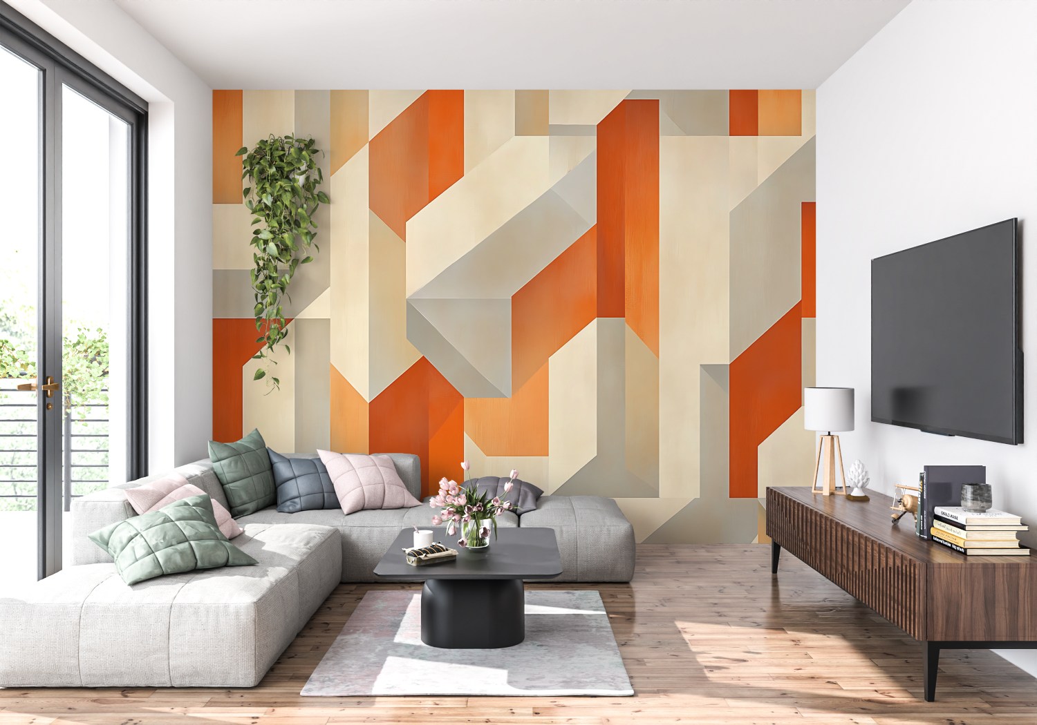 Vintage Orange Wallpaper | Murals Wallpaper