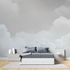 Cocooning clouds mural wallpaper tete de lit
