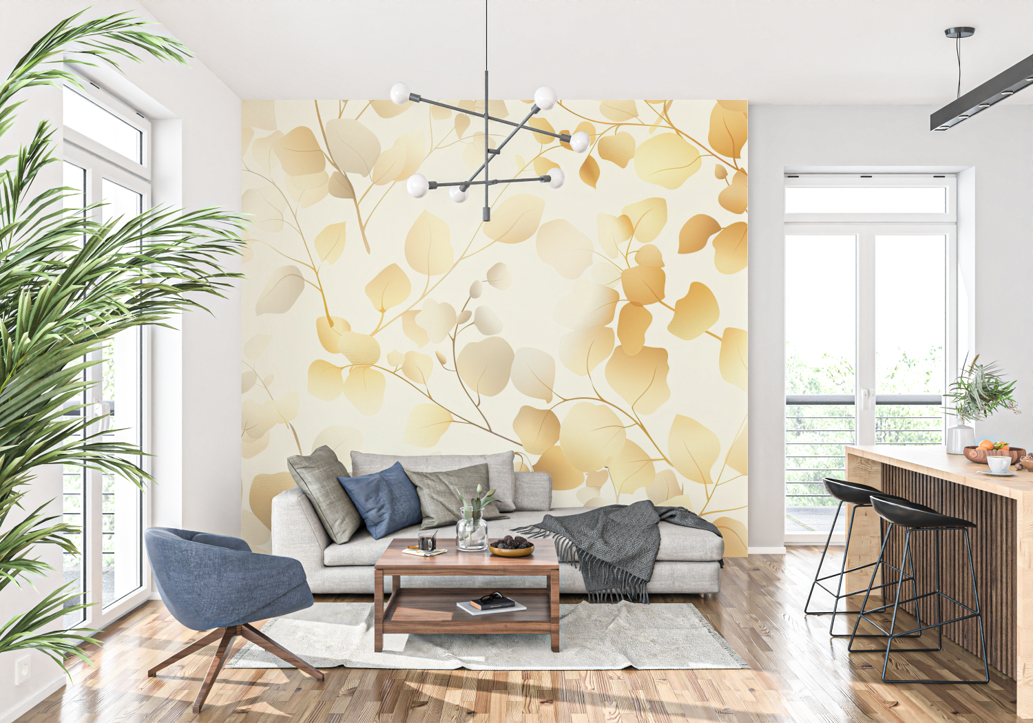 Golden Leaves Wallpaper | Murals Wallpaper