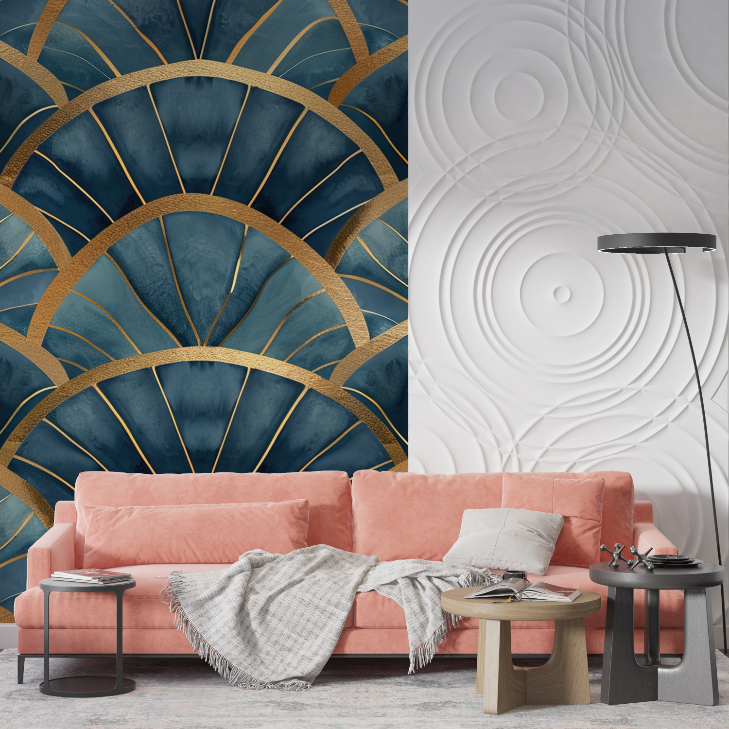 Art Deco Blue and Gold Wallpaper | Murals Wallpaper
