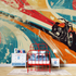 Vintage Motorcycle Graffiti Wallpaper | Murals Wallpaper