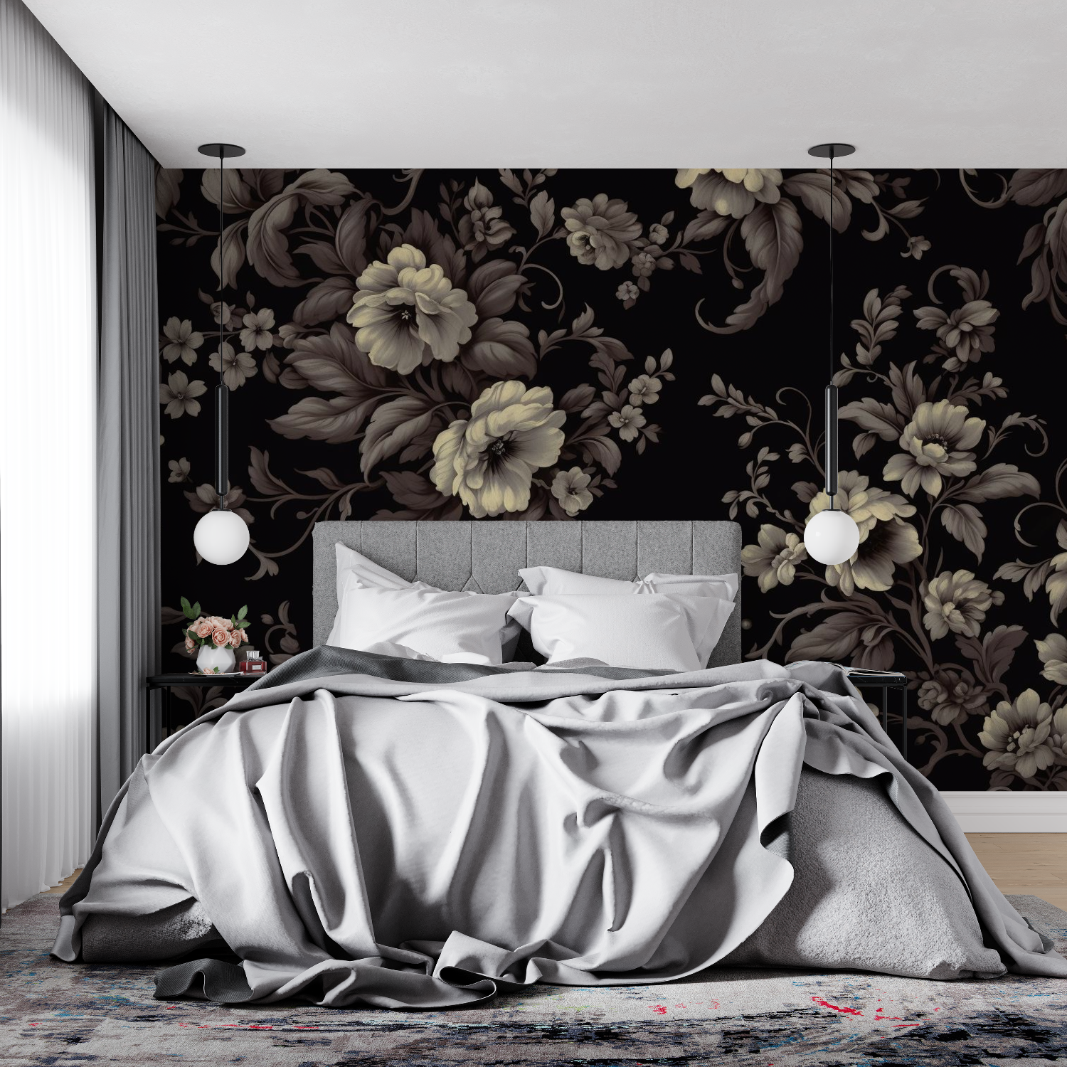 Tapeten Vintage Noir - tendance mur