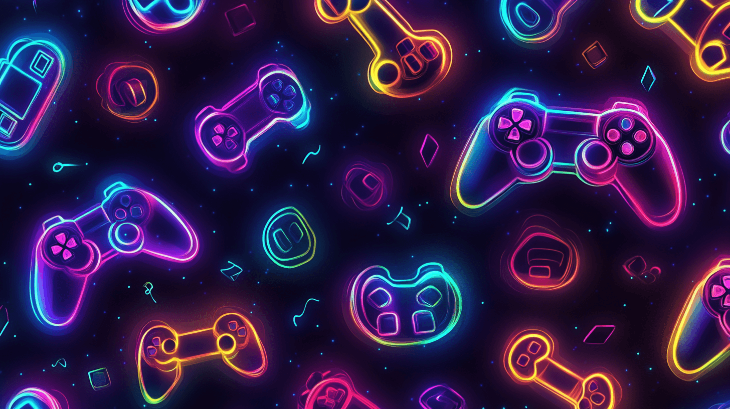 Tapeten Neon Gamer Patroon