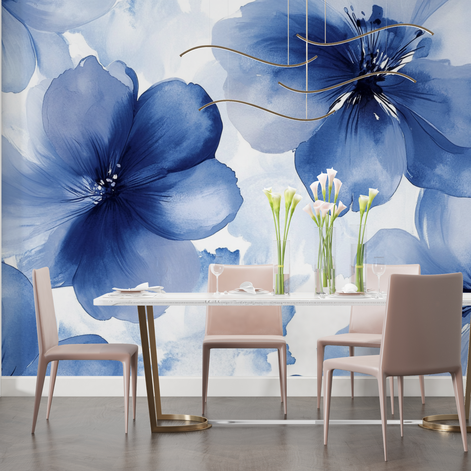 Elegant Watercolor Flower Wallpaper | Murals Wallpaper
