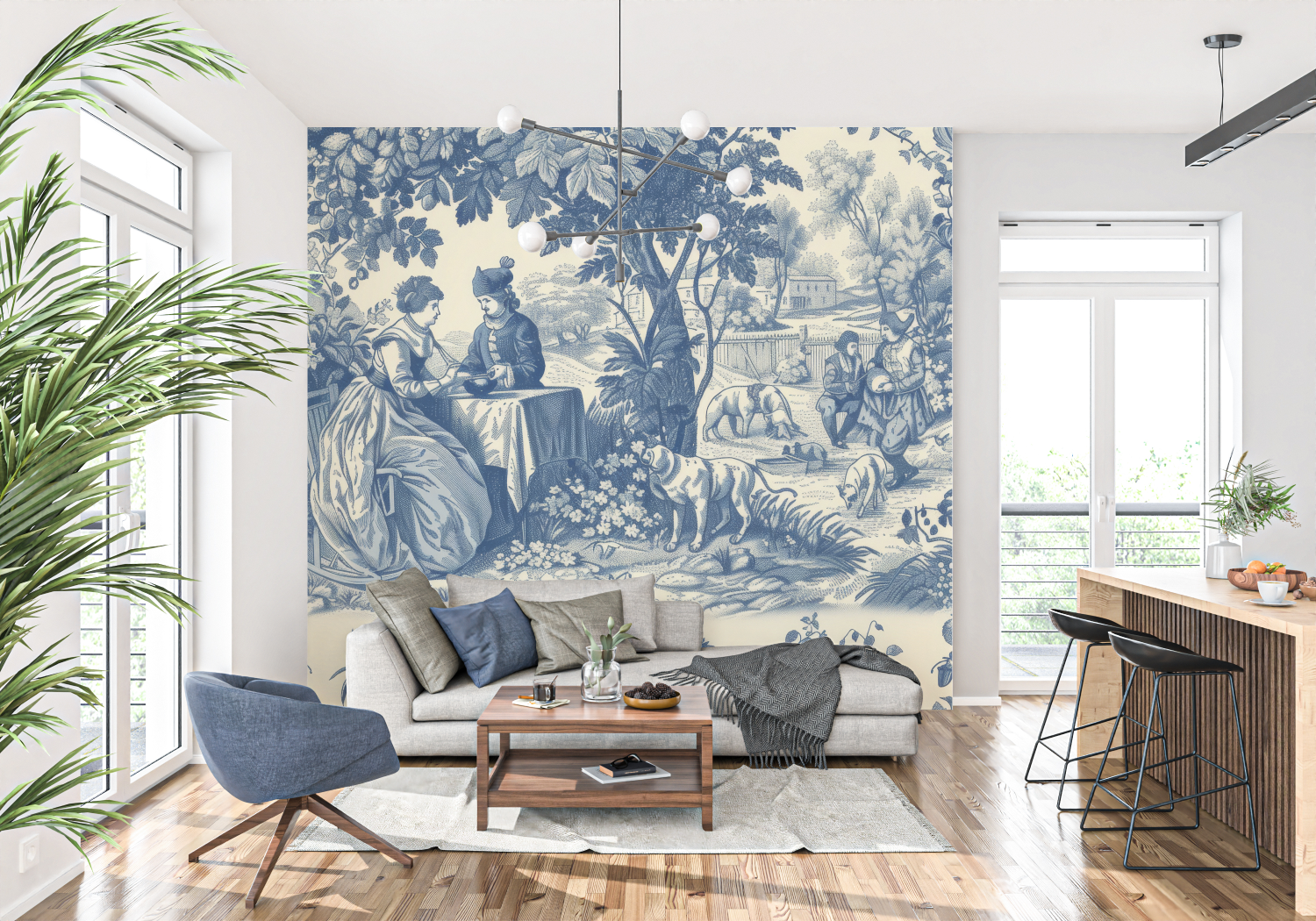 Antique Toile de Jouy Wallpaper | Murals Wallpaper