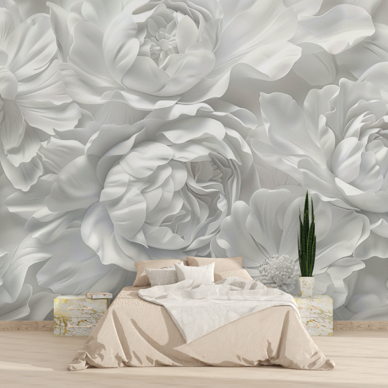 Large White Flower Wallpaper | Murals Wallpaper