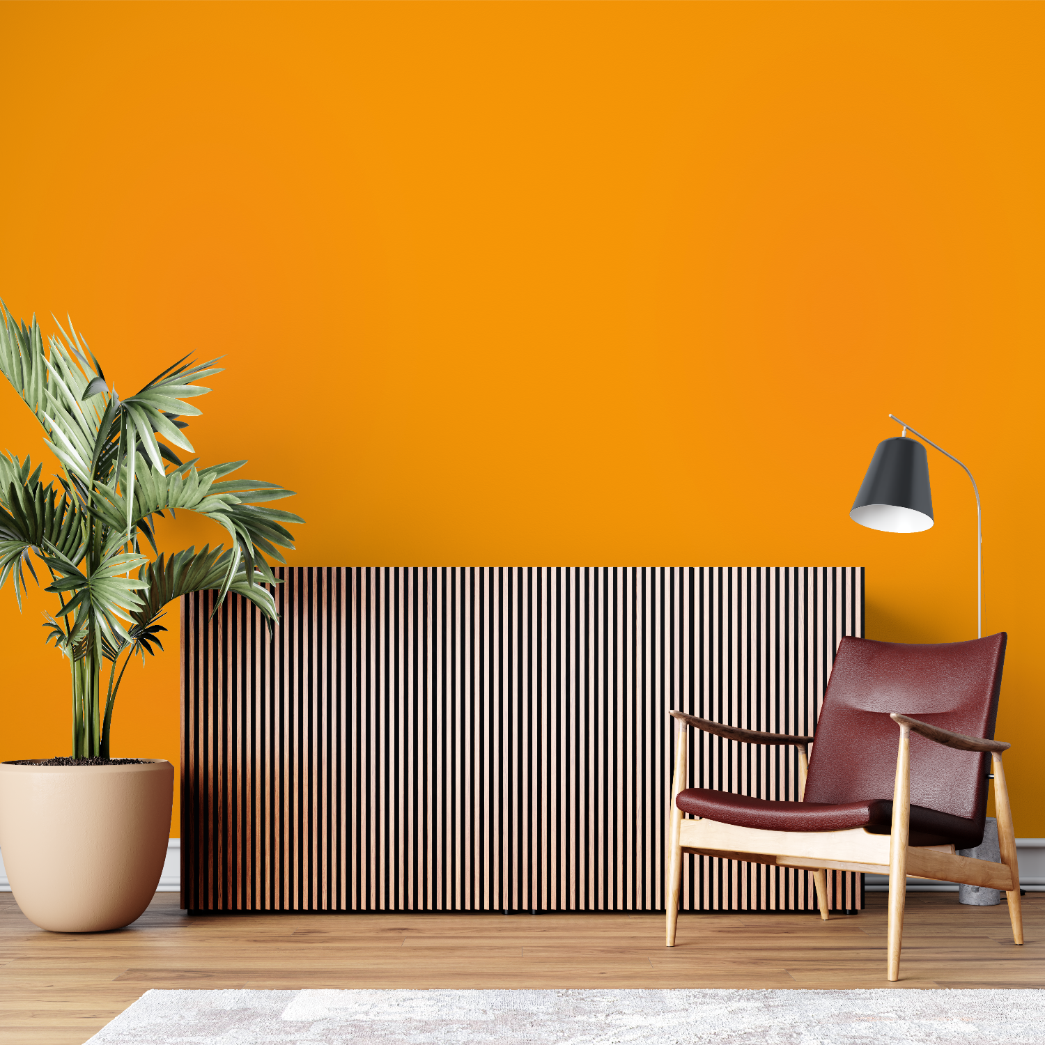 Orange Non-Woven Wallpaper | Murals Wallpaper