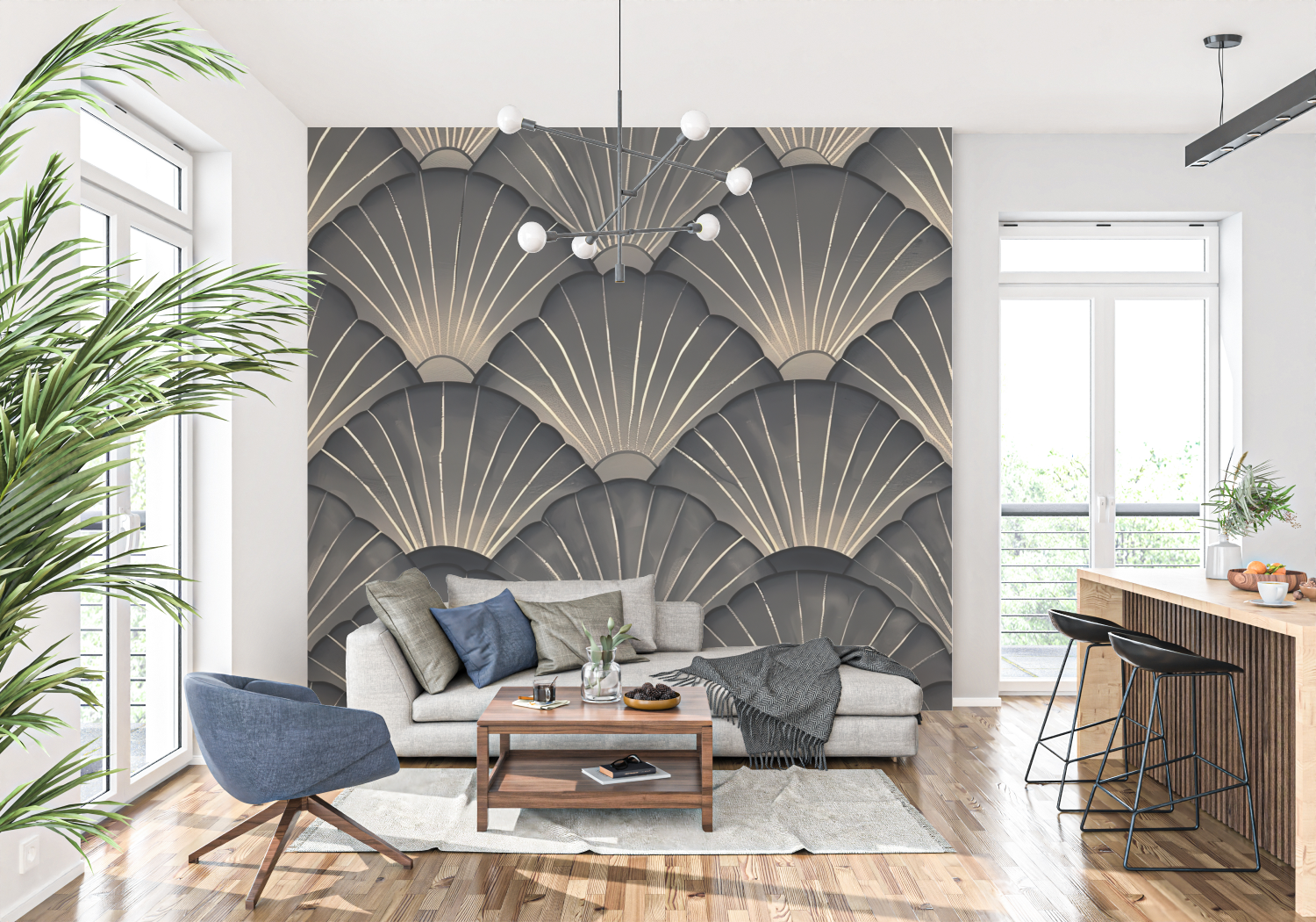 Art Deco Gray Wallpaper | Murals Wallpaper
