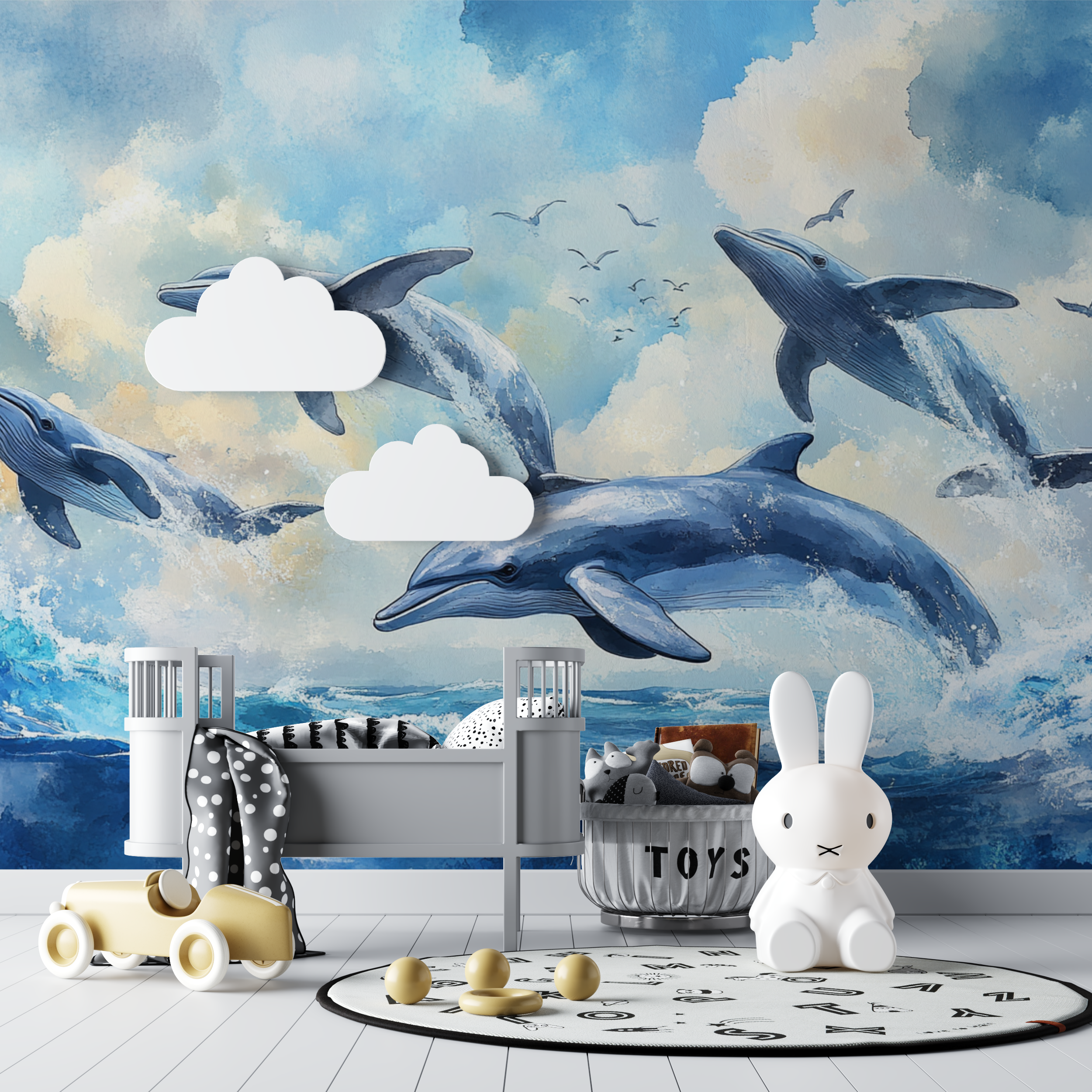 Aquelle Whale Mural Wallpaper | Murals Wallpaper