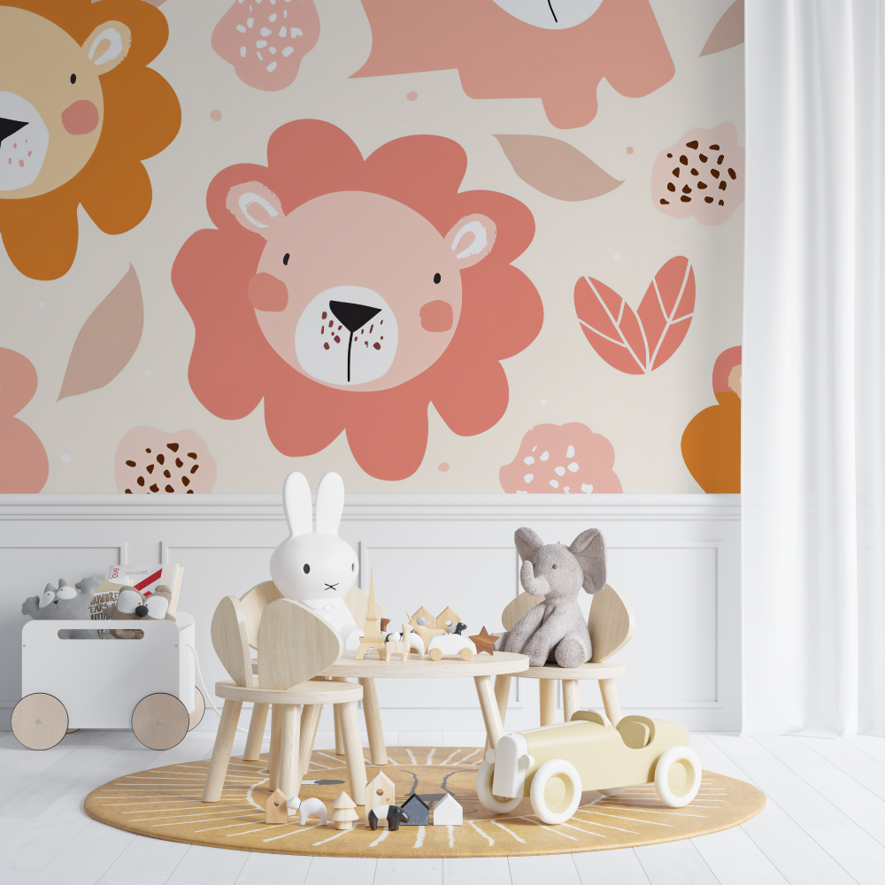 Lion and Pastel Colors Wallpaper | Murals Wallpaper