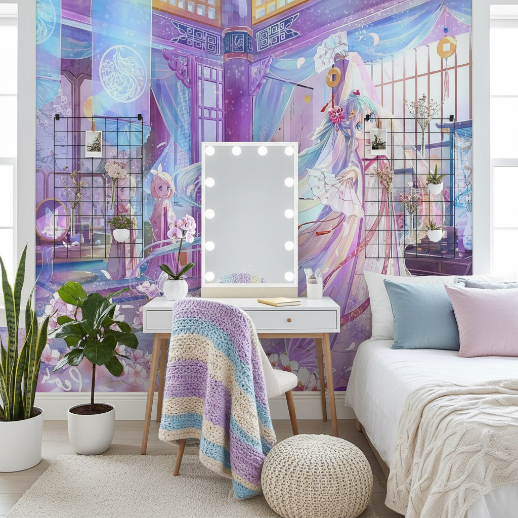 Mural Japanese Manga Fairy Girl Wallpaper