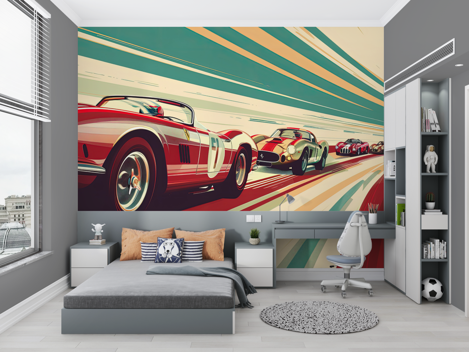 Tapetenkurs für Autos – kleines Zimmer