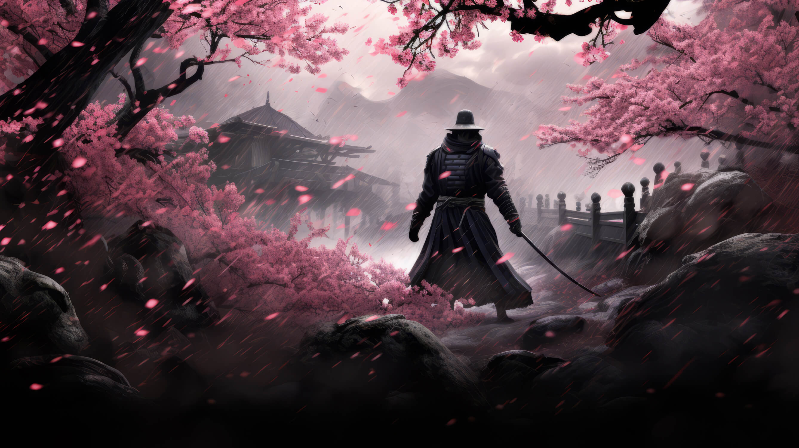 Night Samurai Anime Wallpaper | Murals Wallpaper