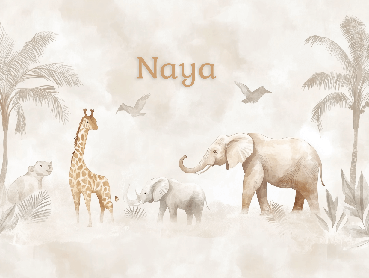 Safari Animals Name Wallpaper | Murals Wallpaper