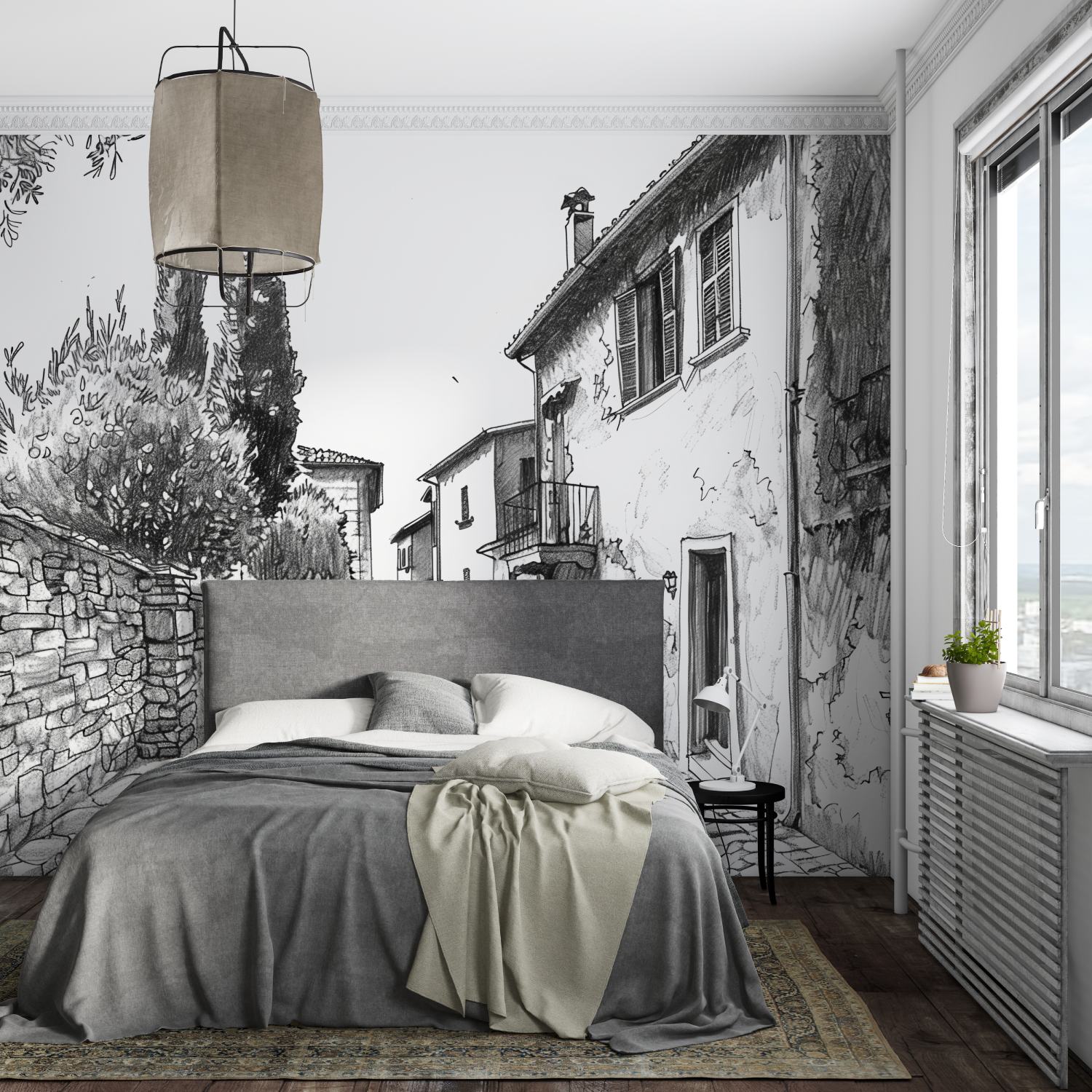 Papier Peint Panoramique Italien Noir Et Blanc – nach Maß