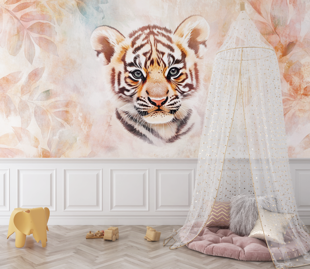 Tiger Wallpaper Baby Room Unisex | Murals Wallpaper
