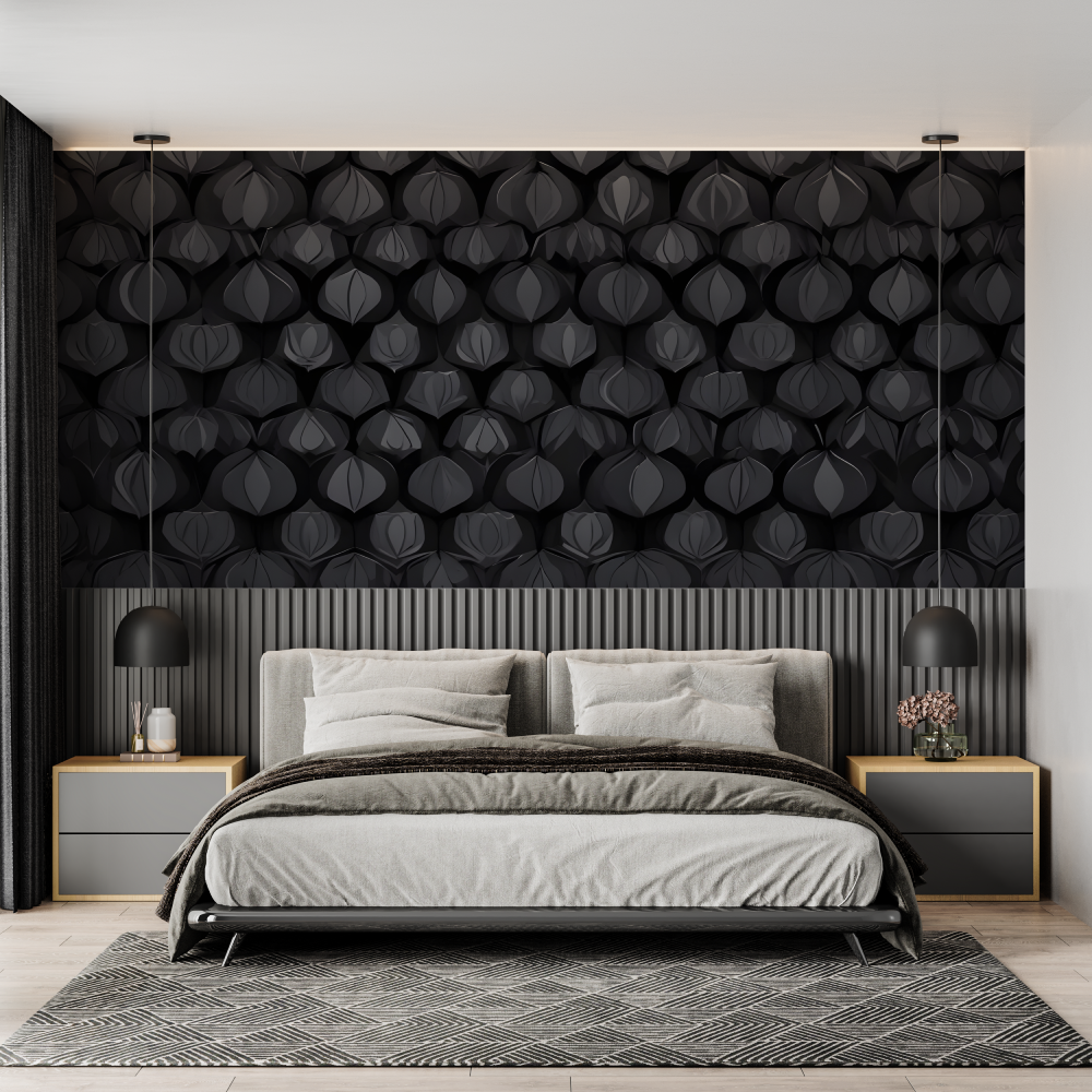 Patterned Black Wallpaper | Murals Wallpaper
