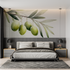 Big olives watercolor mural wal...er chambre adulte tendance