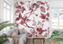 Toile de Jouy Wallpaper Red White | Murals Wallpaper