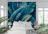 Papier Peint Feuillage Bleu Vert - Panorama 4murs