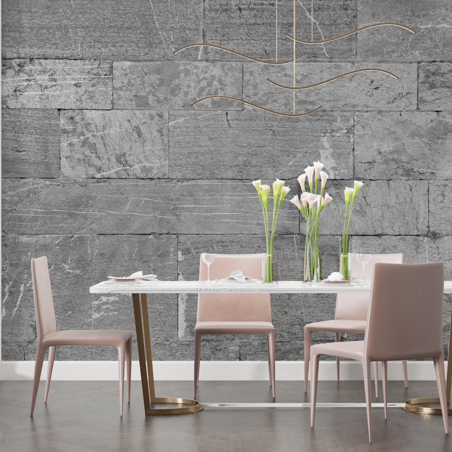 Gray Stone Effect Wallpaper | Murals Wallpaper